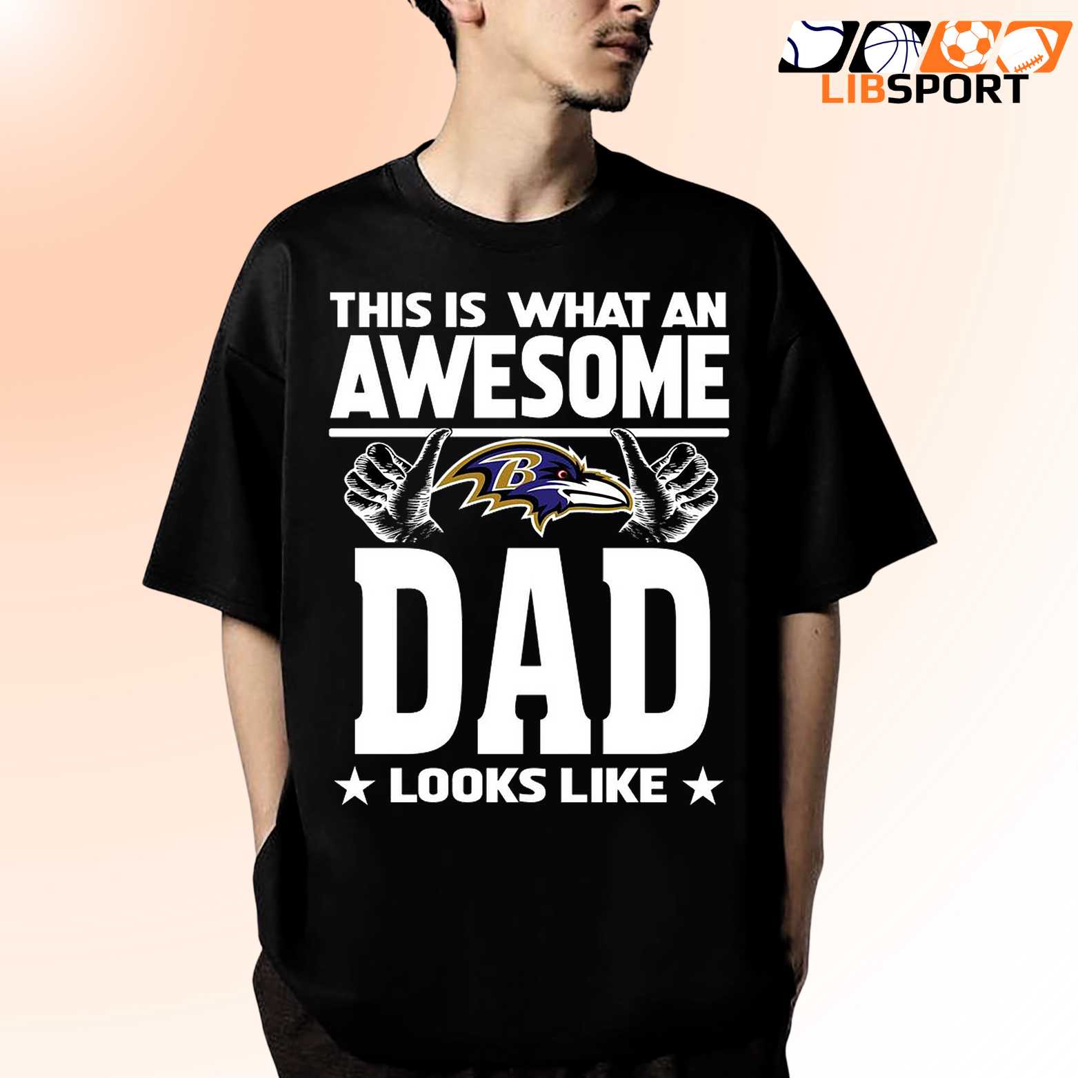 Baltimore Ravens Awesome Dad T Shirt, Nfl Football Fan Unisex Tee